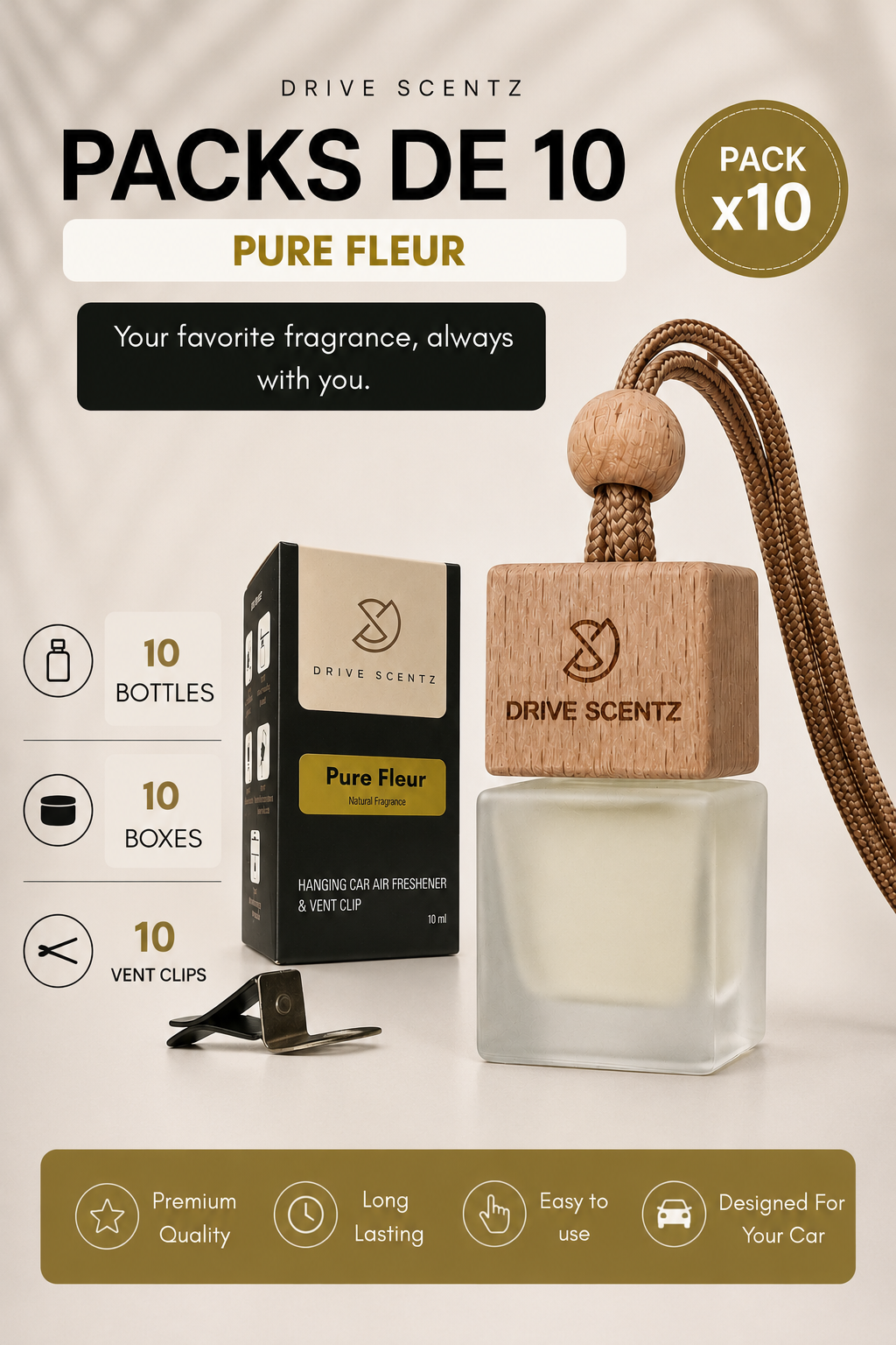 Pure Fleur - Pack x 10 - Car Diffuser Fragrance