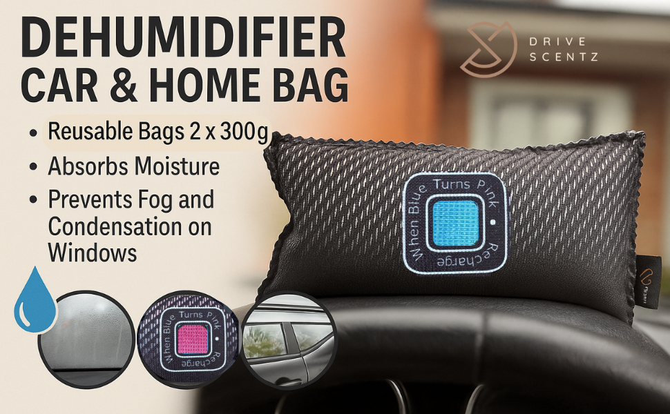 Reusable Car & Home Dehumidifier Bag – 300g Moisture Absorber with Colour Indicator