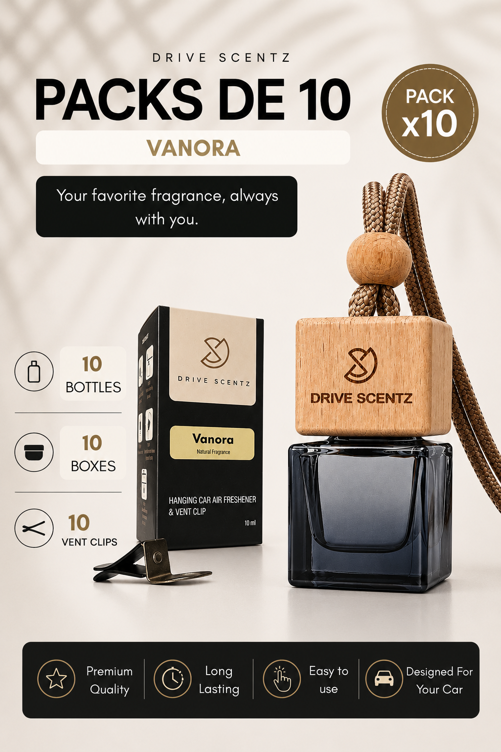 Vanora - Pack x 10 - Car Diffuser Fragrance