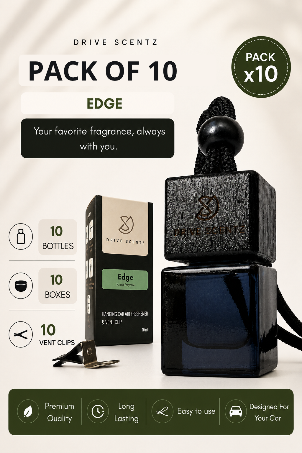 Edge - Car Diffuser Set Fragrance - Pack x 10