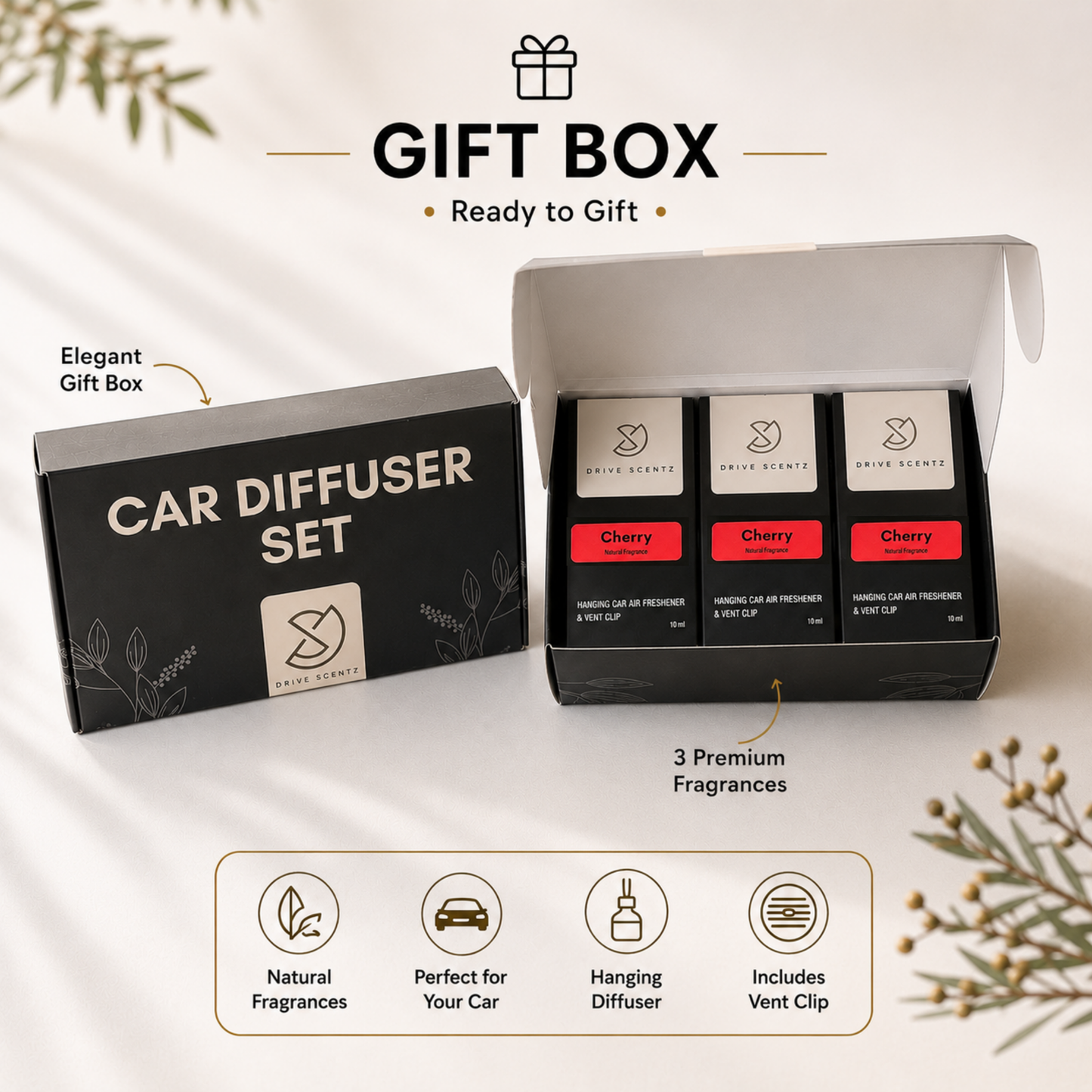 Cherry - Car Diffuser Set Fragance - Pack x 3