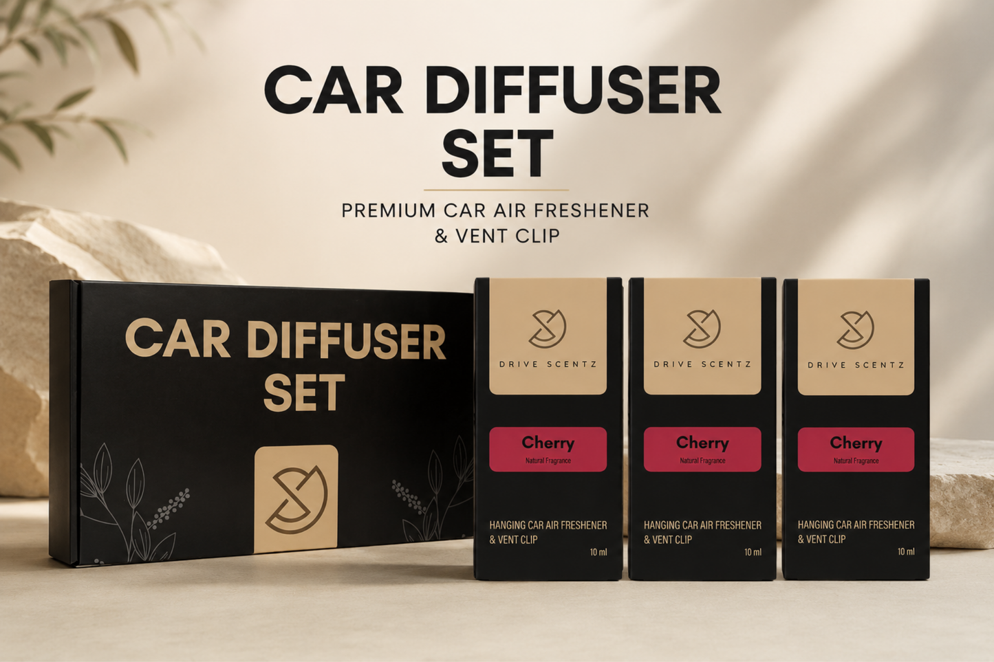 Cherry - Car Diffuser Set Fragance - Pack x 3