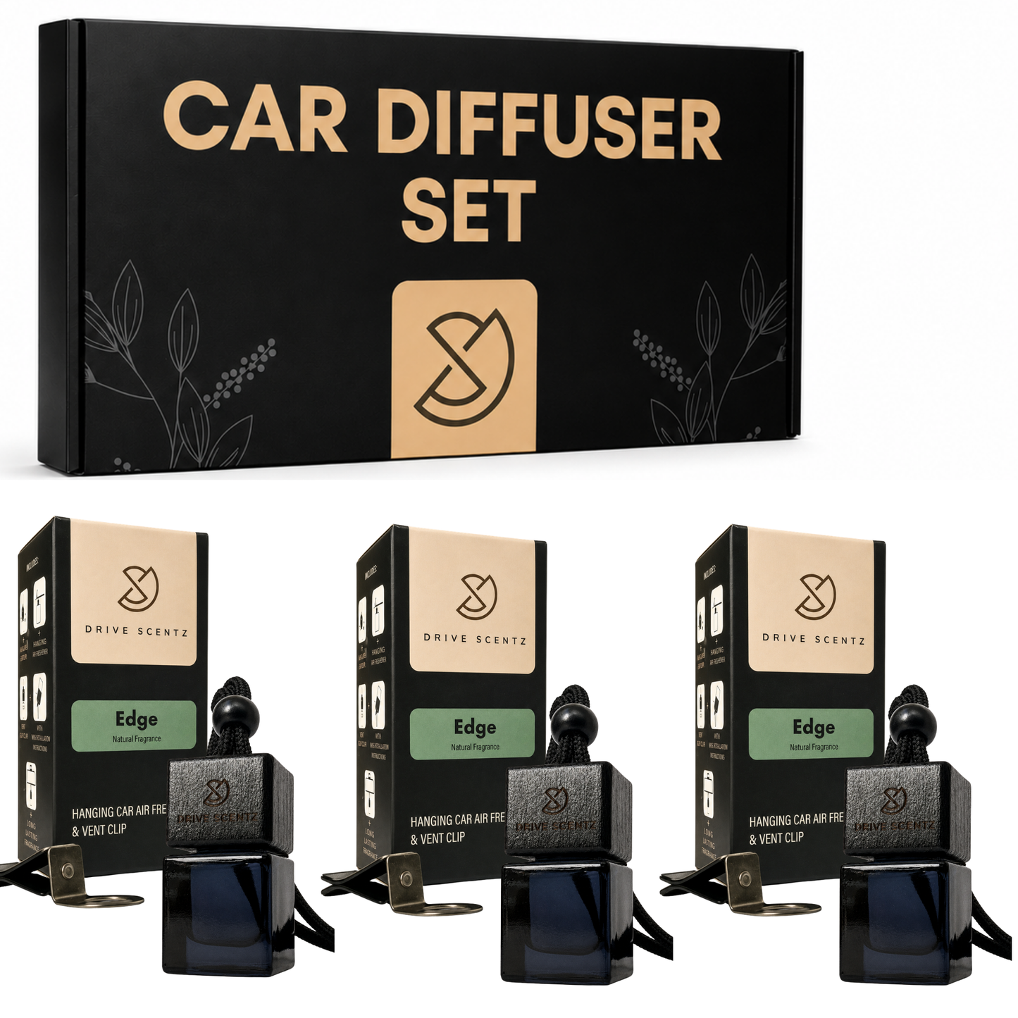Edge - Car Diffuser Set Fragance - Pack x 3