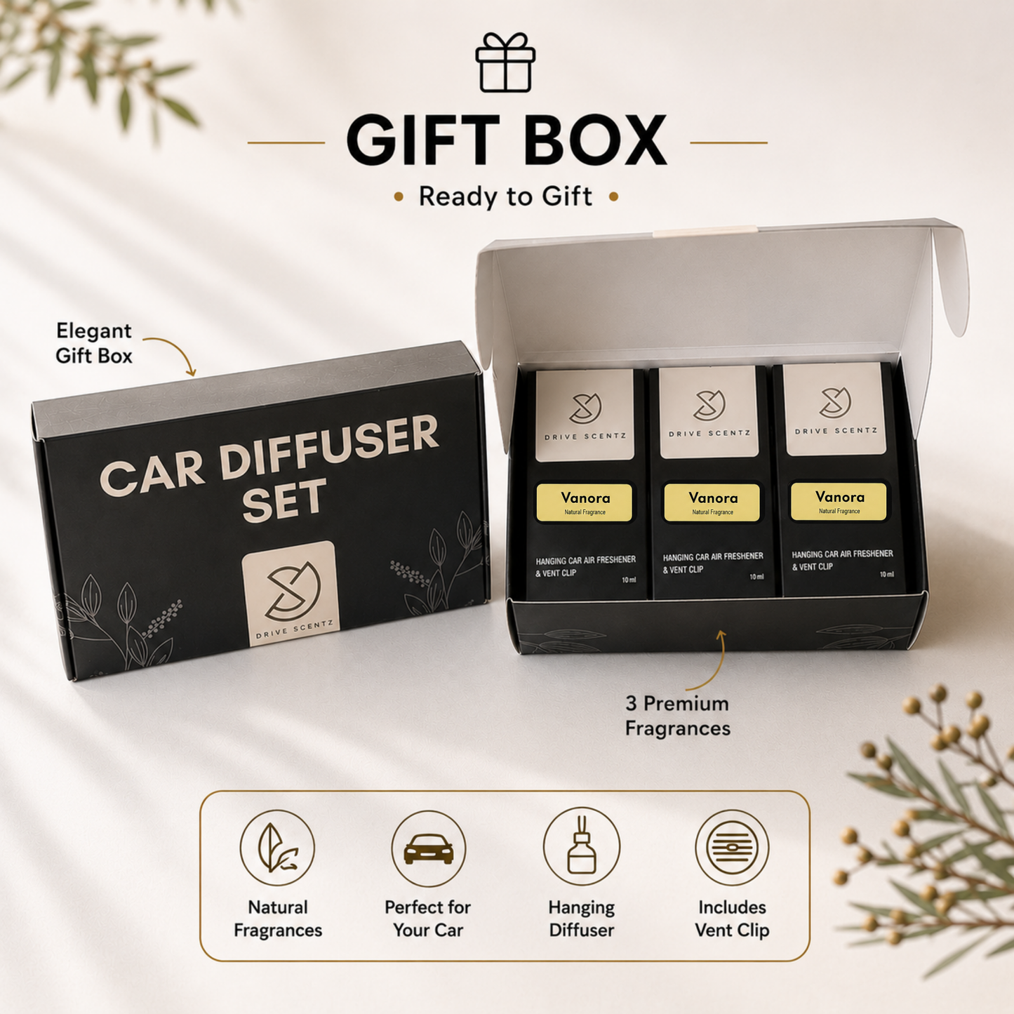 Pure Fleur - Car Diffuser Set Fragance - Pack x 3