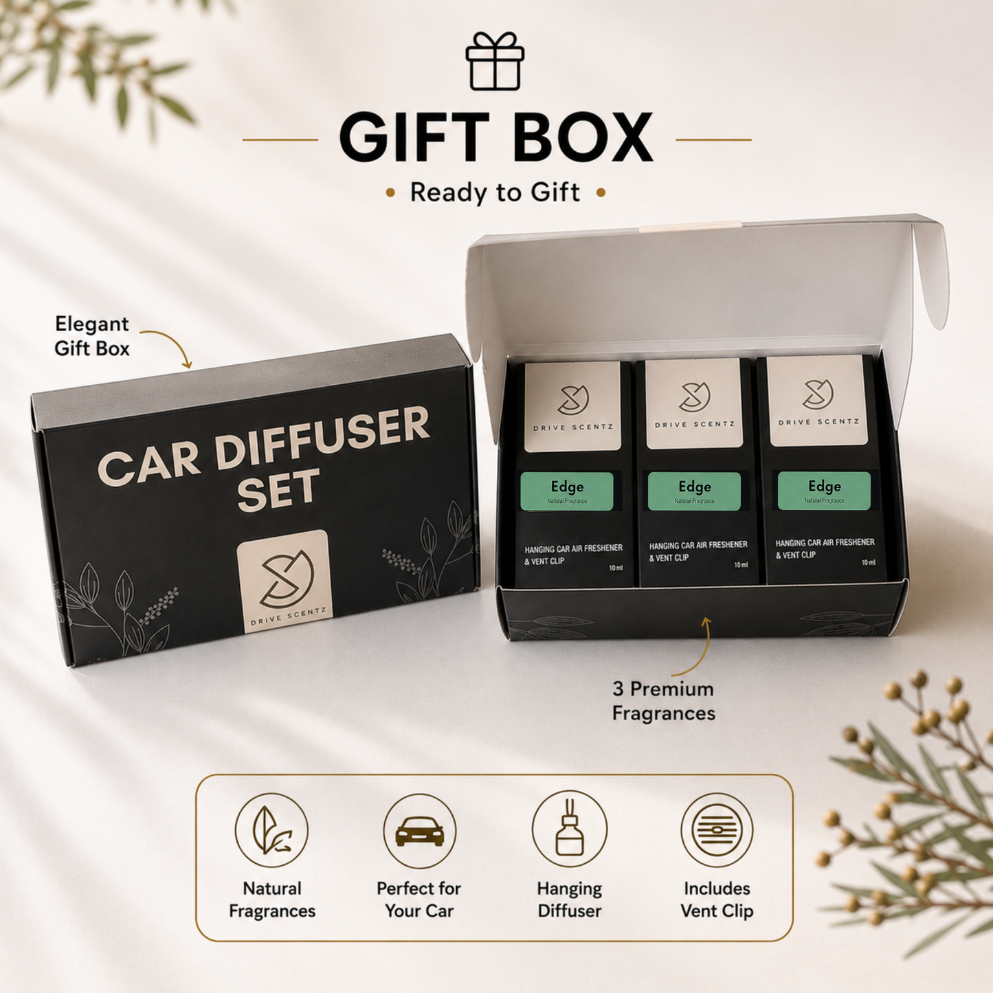 Edge - Car Diffuser Set Fragance - Pack x 3