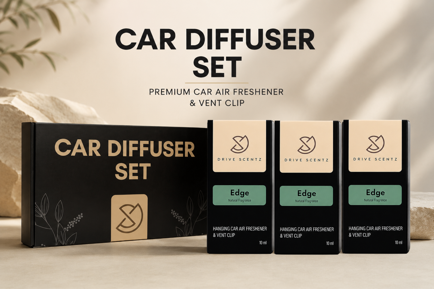 Edge - Car Diffuser Set Fragance - Pack x 3