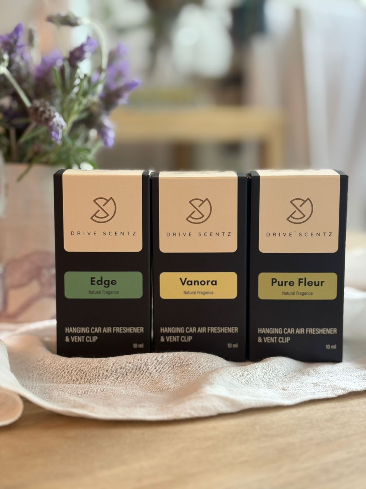 Edge, Vanora & Pure Fleur - Car Diffuser Set Fragance - Pack x 3